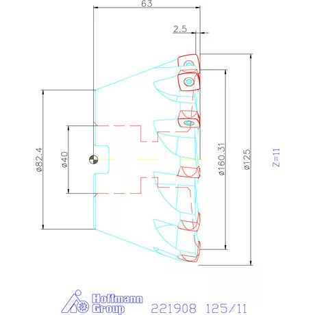 Kennametal Nagy előtolású maró 7792VX 125/11 mm