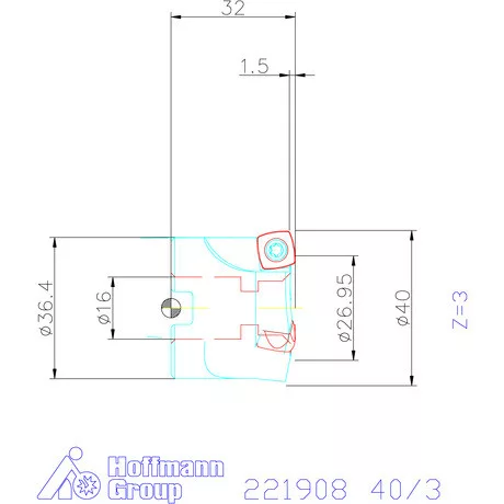 Kennametal Nagy előtolású maró 7792VX 40/3 mm