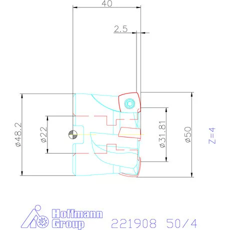 Kennametal Nagy előtolású maró 7792VX 50/4 mm