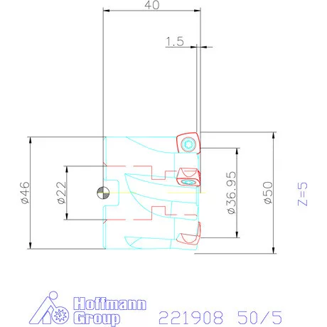 Kennametal Nagy előtolású maró 7792VX 50/5 mm