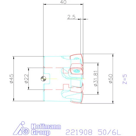 Kennametal Nagy előtolású maró 7792VX 50/6L mm