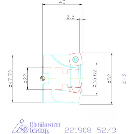 Kennametal Nagy előtolású maró 7792VX 52/3 mm