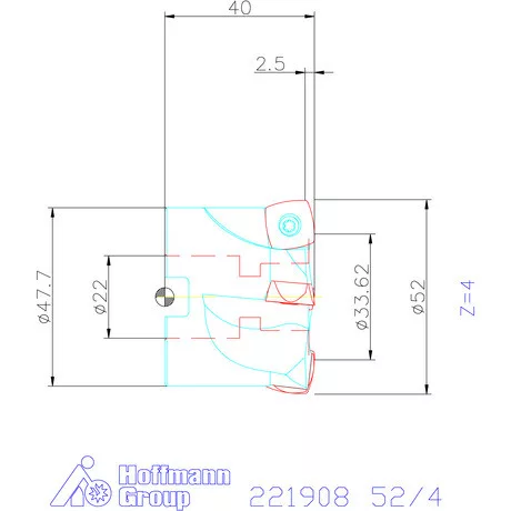 Kennametal Nagy előtolású maró 7792VX 52/4 mm