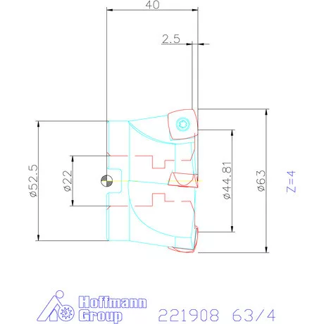 Kennametal Nagy előtolású maró 7792VX 63/4 mm