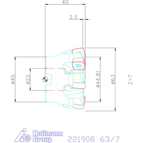 Kennametal Nagy előtolású maró 7792VX 63/7 mm