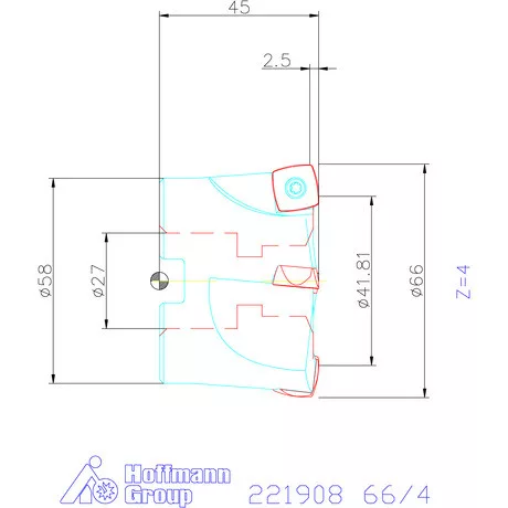 Kennametal Nagy előtolású maró 7792VX 66/4 mm
