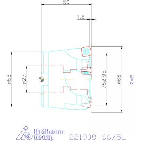 Kennametal Nagy előtolású maró 7792VX 66/5L mm
