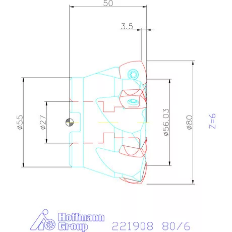 Kennametal Nagy előtolású maró 7792VX 80/6 mm