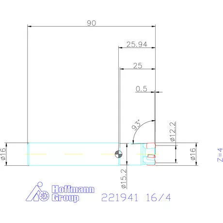Kyocera Nagy előtolású maró MFH micro 16/4 mm