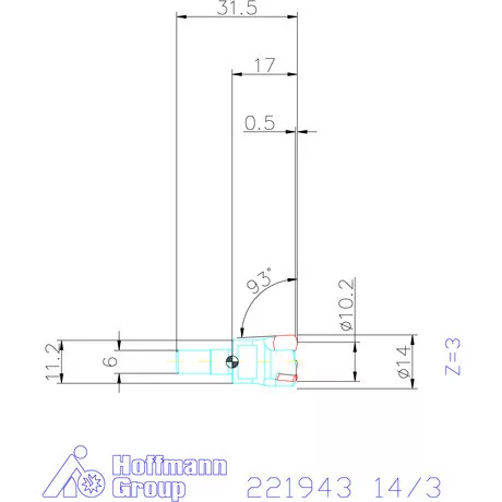 Kyocera Nagy előtolású maró MFH micro 14/3 mm