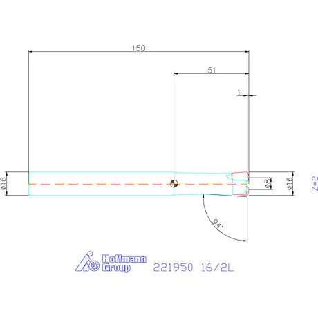 Kyocera Nagy előtolású maró MFH mini 16/2L mm