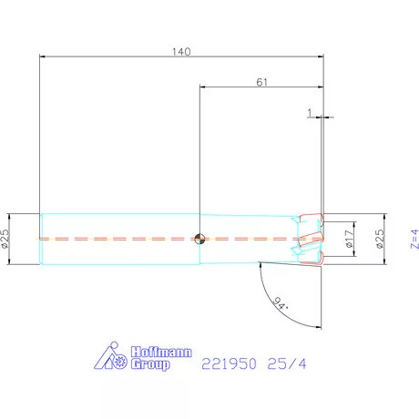 Kyocera Nagy előtolású maró MFH mini 25/4 mm