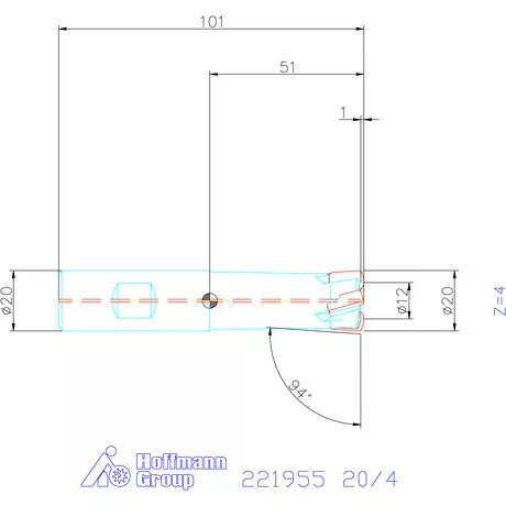 Kyocera Nagy előtolású maró MFH mini 20/4 mm
