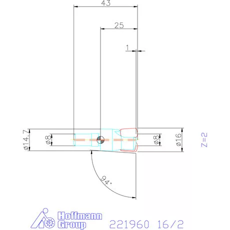 Kyocera Nagy előtolású maró MFH mini 16/2 mm