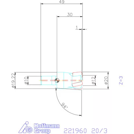 Kyocera Nagy előtolású maró MFH mini 20/3 mm