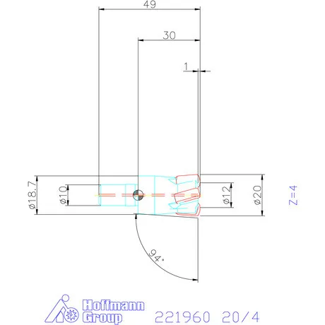 Kyocera Nagy előtolású maró MFH mini 20/4 mm