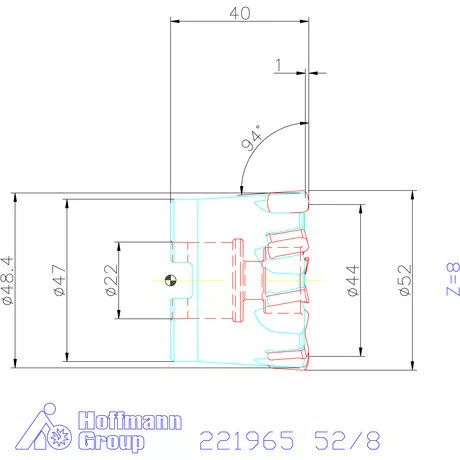 Kyocera Nagy előtolású maró MFH mini 52/8 mm