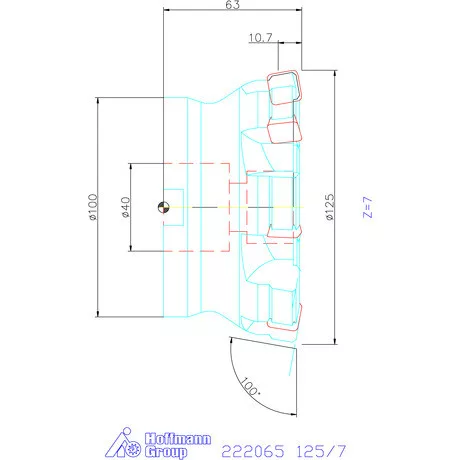 Kyocera Nagy előtolású maró MFH Harrier 125/7 mm