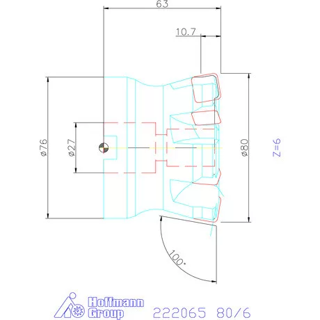 Kyocera Nagy előtolású maró MFH Harrier 80/6 mm