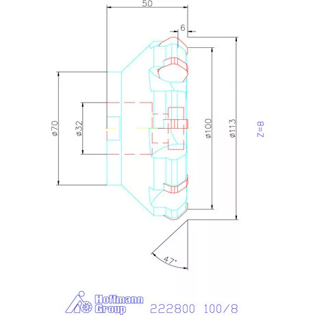 Kyocera Síkmaró 47,5° MFPN45 100/8 mm