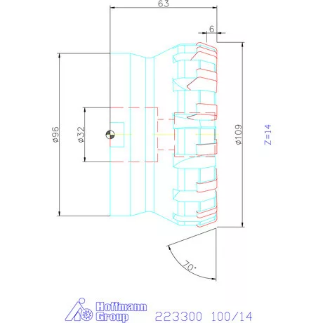 Kyocera Síkmaró 70° MFK 100/14 mm