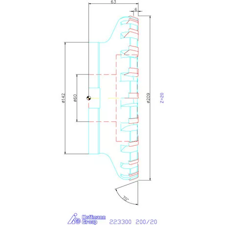 Kyocera Síkmaró 70° MFK 200/20 mm