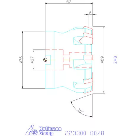 Kyocera Síkmaró 70° MFK 80/8 mm