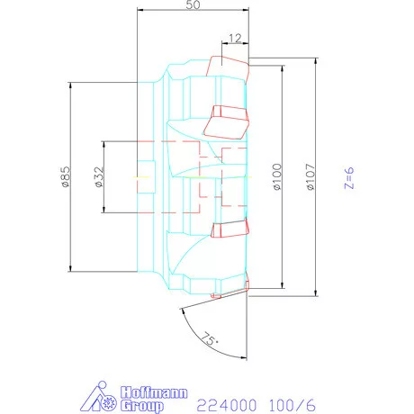 Kyocera Síkmaró 75° MSRS 100/6 mm