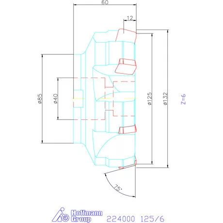 Kyocera Síkmaró 75° MSRS 125/6 mm