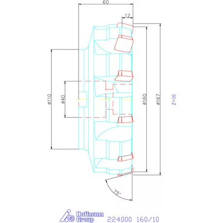 Kyocera Síkmaró 75° MSRS 160/10 mm