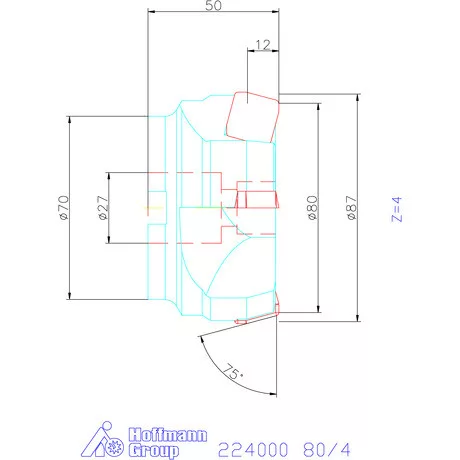 Kyocera Síkmaró 75° MSRS 80/4 mm