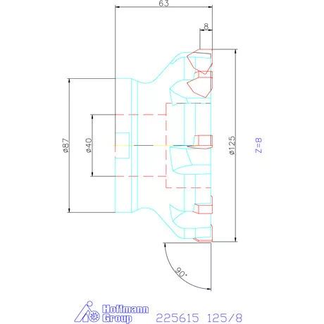 Kyocera Sarokmaró 90° MFWN 125/8 mm