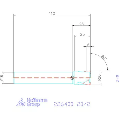 Kyocera Sarokmaró 90° MEV 20/2 mm