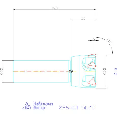 Kyocera Sarokmaró 90° MEV 50/5 mm