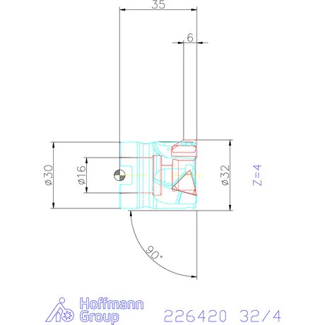 Kyocera Sarokmaró 90° MEV 32/4 mm