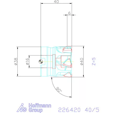 Kyocera Sarokmaró 90° MEV 40/5 mm