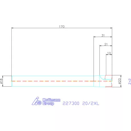 Kyocera Sarokmaró 90° MEC11T 20/2XL mm