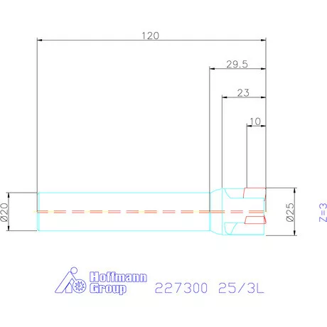 Kyocera Sarokmaró 90° MEC11T 25/3L mm