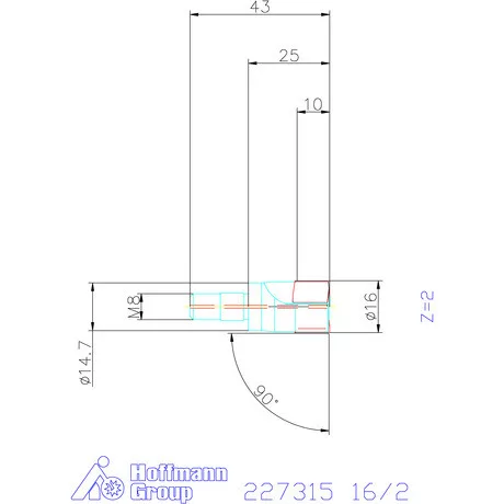 Kyocera Sarokmaró 90° MEC11T 16/2 mm