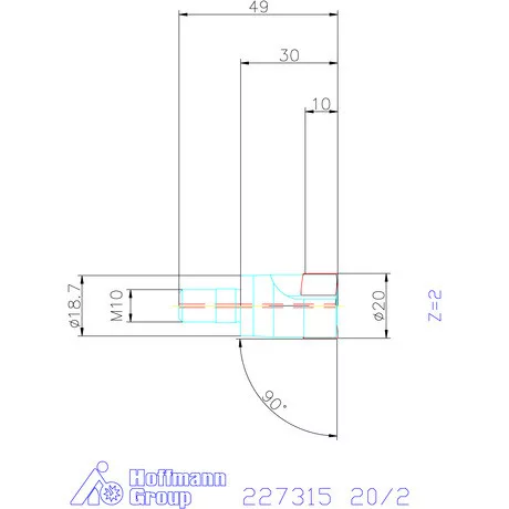 Kyocera Sarokmaró 90° MEC11T 20/2 mm