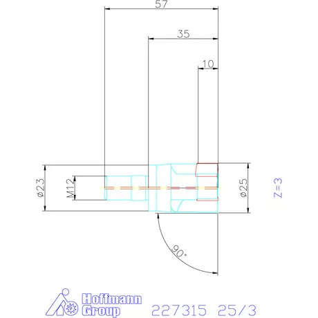 Kyocera Sarokmaró 90° MEC11T 25/3 mm
