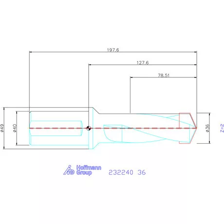 Holex Alaptest Hengeres szár, belső hűtéssel 36