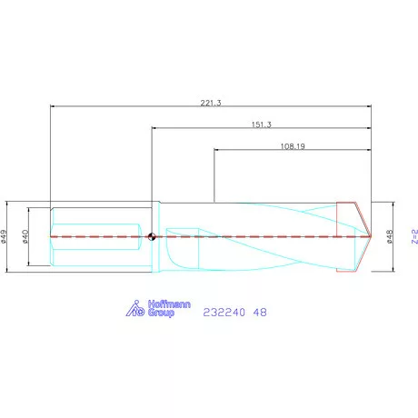 Holex Alaptest Hengeres szár, belső hűtéssel 48