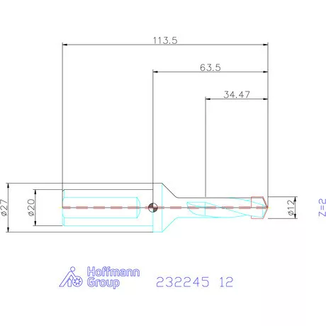 Holex Alaptest Hengeres szár, belső hűtéssel 12