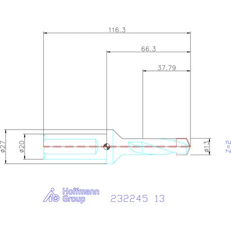 Holex Alaptest Hengeres szár, belső hűtéssel 13