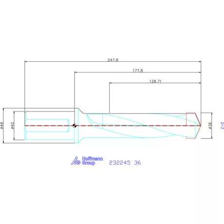 Holex Alaptest Hengeres szár, belső hűtéssel 36