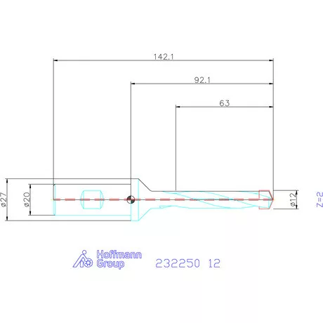 Holex Alaptest Hengeres szár, belső hűtéssel 12