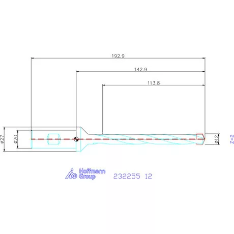 Holex Alaptest Hengeres szár, belső hűtéssel 12
