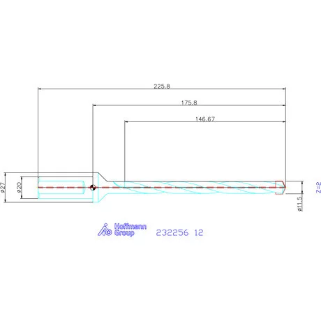 Holex Alaptest Hengeres szár, belső hűtéssel 12