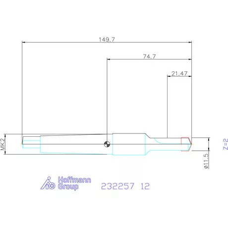Holex Alaptest MK szár, belső hűtés nélkül 12
